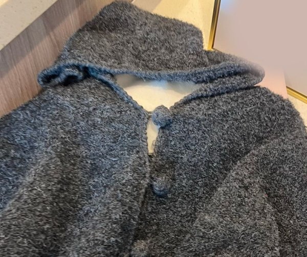 画像11: Women's Hooded wrapped button knit cardigan jacket　フード付きくるみボタンニットカーディガンジャケット (11)