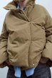 画像6: Women's Stand collar khaki down short cotton coat jacket　スタンドカラーカーキダウンショートコットンコートジャケットジャケット (6)