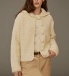 画像1: Women's Hooded wrapped button knit cardigan jacket　フード付きくるみボタンニットカーディガンジャケット (1)