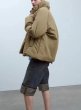 画像4: Women's Stand collar khaki down short cotton coat jacket　スタンドカラーカーキダウンショートコットンコートジャケットジャケット (4)