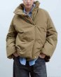 画像2: Women's Stand collar khaki down short cotton coat jacket　スタンドカラーカーキダウンショートコットンコートジャケットジャケット (2)