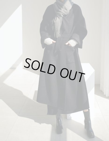 画像12: Women's Loose no-collar fashion long cocoon coat  ルーズノーカラーファッションロングコクーンコート ジャケット (12)