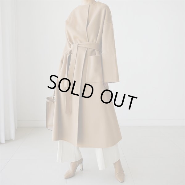 画像1: Women's Loose no-collar fashion long cocoon coat  ルーズノーカラーファッションロングコクーンコート ジャケット (1)