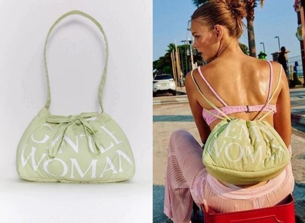 画像19: Gentlewoman Logo Dumpling Drawstring Shoulder Underarm Backpack Bag　ユニセックス男女兼用Gentlewomanロゴ巾着ショルダートートアンダーアームパックバッグ (19)