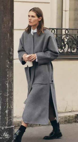 画像5: Women's Round neck  wool bred long coat ラウンドネックウールブレッドロングコートジャケット (5)