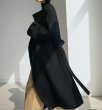 画像11: Women's Loose no-collar fashion long cocoon coat  ルーズノーカラーファッションロングコクーンコート ジャケット (11)