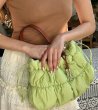 画像14: Waterproof lightweight pleated gathered handle leather underarm tote shoulder bag　ユニセックス男女兼用防水軽量プリーツギャザーハンドルレザーアンダーアーム トートショルダーバッグ (14)