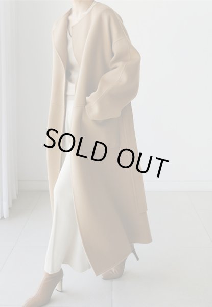 画像3: Women's Loose no-collar fashion long cocoon coat  ルーズノーカラーファッションロングコクーンコート ジャケット (3)