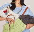 画像12: Waterproof lightweight pleated gathered handle leather underarm tote shoulder bag　ユニセックス男女兼用防水軽量プリーツギャザーハンドルレザーアンダーアーム トートショルダーバッグ (12)