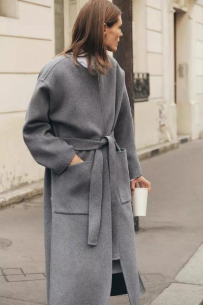 画像3: Women's Round neck  wool bred long coat ラウンドネックウールブレッドロングコートジャケット (3)