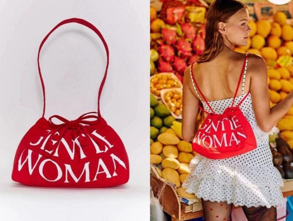 画像28: Gentlewoman Logo Dumpling Drawstring Shoulder Underarm Backpack Bag　ユニセックス男女兼用Gentlewomanロゴ巾着ショルダートートアンダーアームパックバッグ (28)