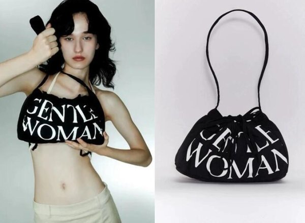 画像18: Gentlewoman Logo Dumpling Drawstring Shoulder Underarm Backpack Bag　ユニセックス男女兼用Gentlewomanロゴ巾着ショルダートートアンダーアームパックバッグ (18)