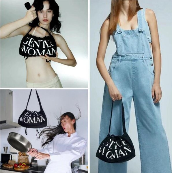 画像15: Gentlewoman Logo Dumpling Drawstring Shoulder Underarm Backpack Bag　ユニセックス男女兼用Gentlewomanロゴ巾着ショルダートートアンダーアームパックバッグ (15)