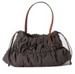 画像2: Waterproof lightweight pleated gathered handle leather underarm tote shoulder bag　ユニセックス男女兼用防水軽量プリーツギャザーハンドルレザーアンダーアーム トートショルダーバッグ (2)