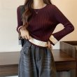 画像5: Women's Bell sleeve bottling short body length sweater  Sweater knit　ベルスリーブボトリングショート丈 リブセーターセーター ニット (5)