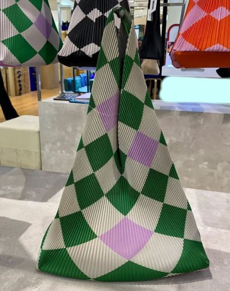 画像12: Pleated Bag Rhombus Triangle Contrast Accordion Tote Shoulder Bag　ユニセックス男女兼用プリーツバッグ菱形三角形コントラストアコーディオントートショルダーバッグ (12)