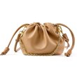 画像1: Leather Cloud Bag Chain Flamenco Purse Tote Shoulder Pochette Bag　ユニセックス男女兼用本革レザー巾着フラメンコトートショルダーポシェット斜め掛けバッグ (1)