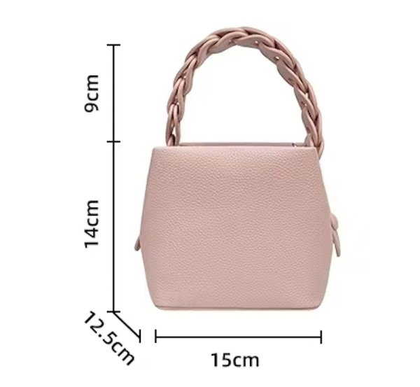 画像11: Weaving Handle Woven Handle Soft Leather Bucket Tote Shoulder  Pochette Bag　ユニセックス男女兼ウィービングハンドル織ハンドルソフトレザーバケットトートショルダーポシェットバッグ (11)