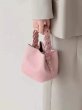 画像4: Weaving Handle Woven Handle Soft Leather Bucket Tote Shoulder  Pochette Bag　ユニセックス男女兼ウィービングハンドル織ハンドルソフトレザーバケットトートショルダーポシェットバッグ (4)