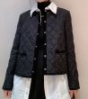 画像1: Women's Quilted round neck short jacket　キルティングラウンドネックショート丈ライトジャケット コート  (1)