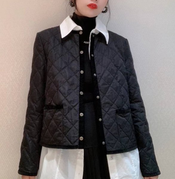 画像7: Women's Quilted round neck short jacket　キルティングラウンドネックショート丈ライトジャケット コート  (7)