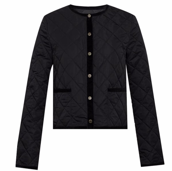 画像11: Women's Quilted round neck short jacket　キルティングラウンドネックショート丈ライトジャケット コート  (11)