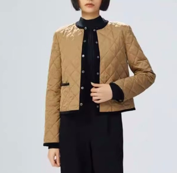 画像9: Women's Quilted round neck short jacket　キルティングラウンドネックショート丈ライトジャケット コート  (9)