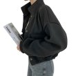 画像5: Women's Stand collar lazy style short length jacket blouson coat　ショート丈スタンドカラーレイジースタイルジャケット ブルゾンコート  (5)