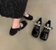 画像4: Rhinestone strap thick heel pumps shoes 　ラインストーンストラップチャンキーヒールパンプスシューズ (4)