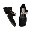 画像1: Rhinestone strap thick heel pumps shoes 　ラインストーンストラップチャンキーヒールパンプスシューズ (1)