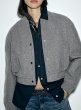 画像1: Women's Round neck short bomber jacket jumper coat　ショート丈ラウンドカラーボンバージャケット ブルゾンコート  (1)
