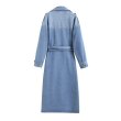 画像3: Women's Double-breasted belted denim windbreaker coat  long coat　ダブルブレストのベルト付きデニムウインドブレーカーコートテーラーカラーロングコート ジャケット (3)