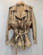 画像7: Women's Tailor collar frill half trench coat jacket　イレギュラーフリル付テーラーカラーハーフトレンチコートジャケット  (7)