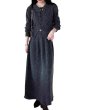 画像1: Women's French round neck single-breasted slit long sleeve sweater and A-line long skirt set set up  フレンチラウンドネック シングルブレスト スリット 長袖セーター＆Aラインロングスカートスーツセットアップ (1)