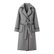 画像2: Women's Embroidered border Roosevelt long coat jacket　縁取り刺繍ベルト付きロングコート ジャケット (2)