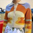 画像4: Women's Contrast Color Lapel Long Sleeve Cardigan Sweater Jacket　ポロスタイルグラフィック編み込み カーディガンセータージャケットニット (4)