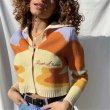 画像5: Women's Contrast Color Lapel Long Sleeve Cardigan Sweater Jacket　ポロスタイルグラフィック編み込み カーディガンセータージャケットニット (5)