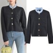 画像1: Women's Stand collar frilled collar cardigan sweater knit　スタンドカラーフリル襟 カーディガンセーターニット (1)