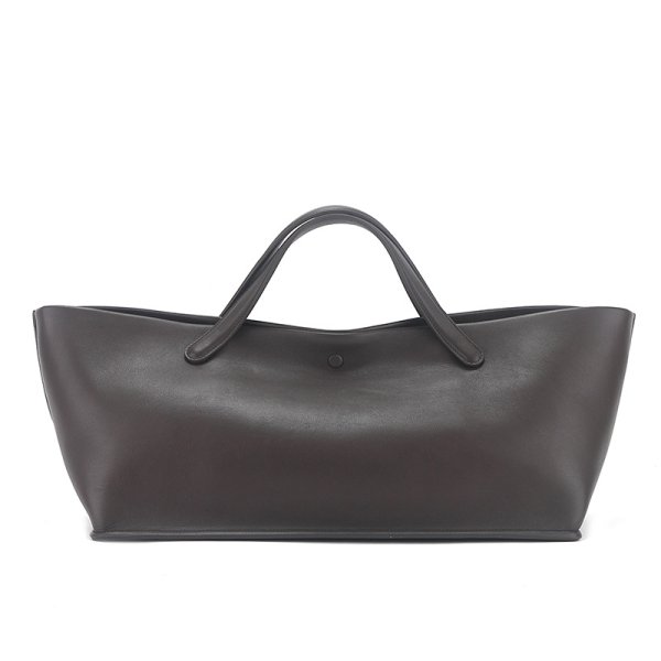 画像14: ROW Cowhide Large Capacity Tote Bag Handbag for Commuting to School　ユニセックス男女兼用本革レザーベーシックトートバッグ通勤通学 (14)