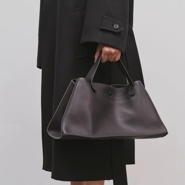 画像5: ROW Cowhide Large Capacity Tote Bag Handbag for Commuting to School　ユニセックス男女兼用本革レザーベーシックトートバッグ通勤通学 (5)