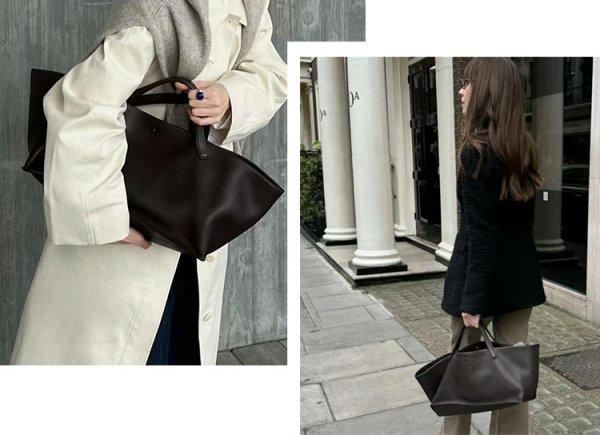 画像7: ROW Cowhide Large Capacity Tote Bag Handbag for Commuting to School　ユニセックス男女兼用本革レザーベーシックトートバッグ通勤通学 (7)