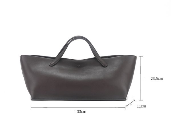 画像8: ROW Cowhide Large Capacity Tote Bag Handbag for Commuting to School　ユニセックス男女兼用本革レザーベーシックトートバッグ通勤通学 (8)