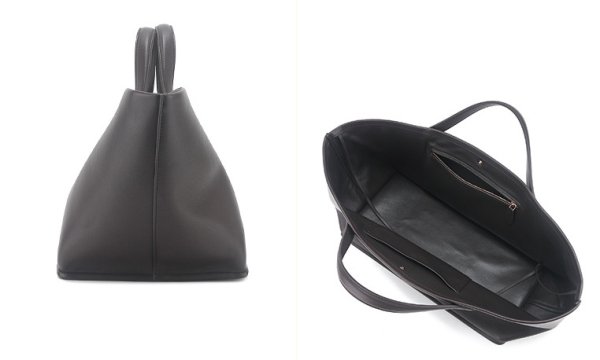 画像9: ROW Cowhide Large Capacity Tote Bag Handbag for Commuting to School　ユニセックス男女兼用本革レザーベーシックトートバッグ通勤通学 (9)