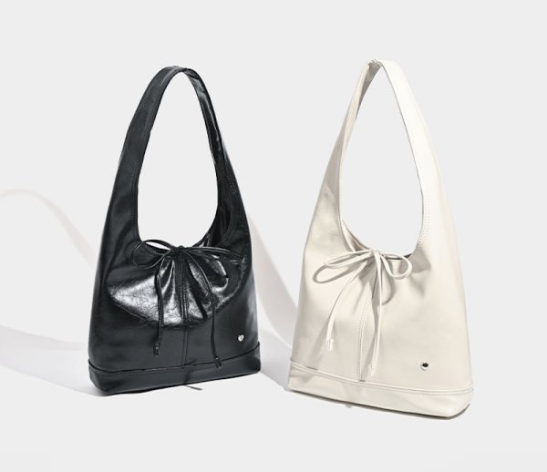 画像5: Lace-up tote shoulder underarm leather bag　ユニセックス男女兼用レザーリボントートショルダーアンダーアームバッグ (5)