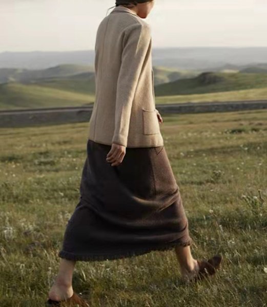 画像6: Women's Single Breasted Button Herringbone 　シングルブレストボタンヘリンボーンジャケット ブルゾンコート (6)