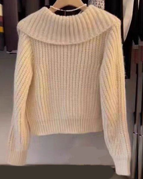 画像7: Women's Large lapel single-breasted long sleeve knitted cardigan sweater Knit　ビック襟シングルカーディガンセーターニットジャケット (7)