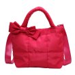 画像1: Down quilted ribbon tote shoulder crossbody bag　ユニセックス男女兼用ダウンキルティングリボントートショルダークロスボディバッグ (1)