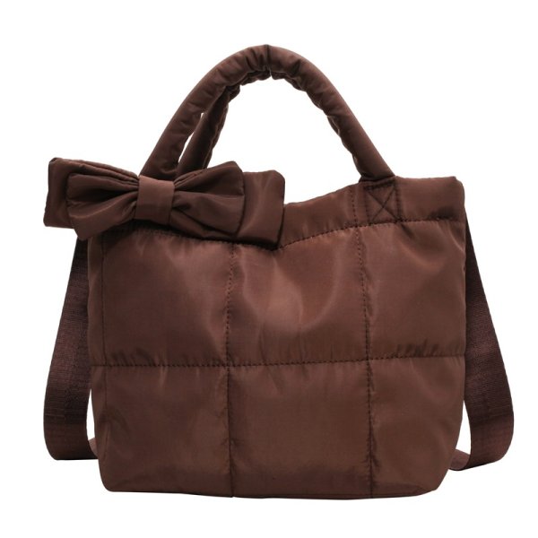 画像5: Down quilted ribbon tote shoulder crossbody bag　ユニセックス男女兼用ダウンキルティングリボントートショルダークロスボディバッグ (5)