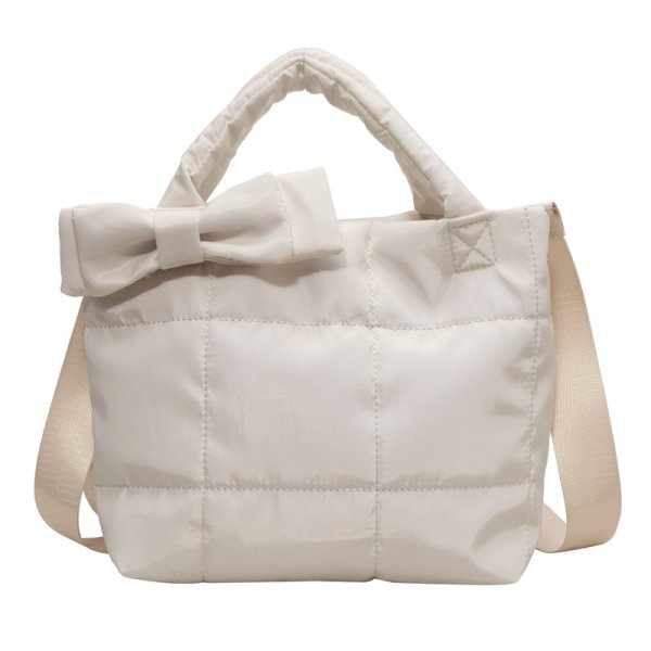 画像3: Down quilted ribbon tote shoulder crossbody bag　ユニセックス男女兼用ダウンキルティングリボントートショルダークロスボディバッグ (3)