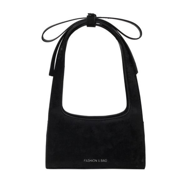 画像1: Sweet bow velvet tote shoulder underarm bag handbag 　ユニセックス男女兼用スイートリボンレザートートショルダークロスボディバッグ (1)